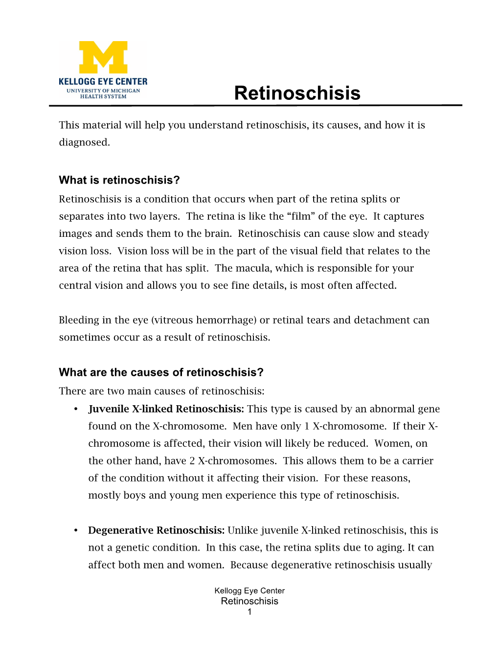 Retinoschisis