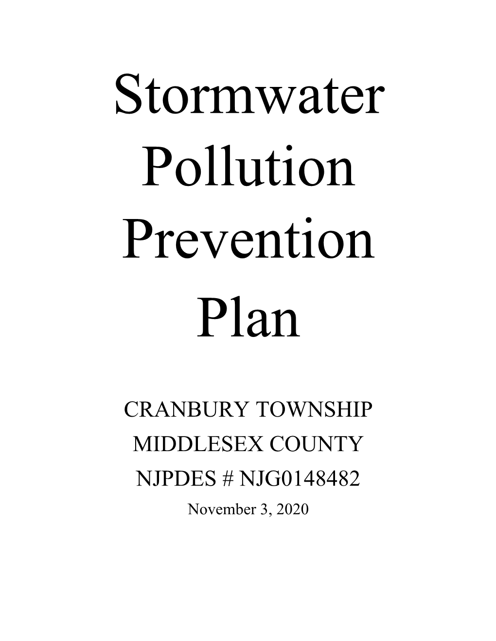 Stormwater Pollution Prevention Plan