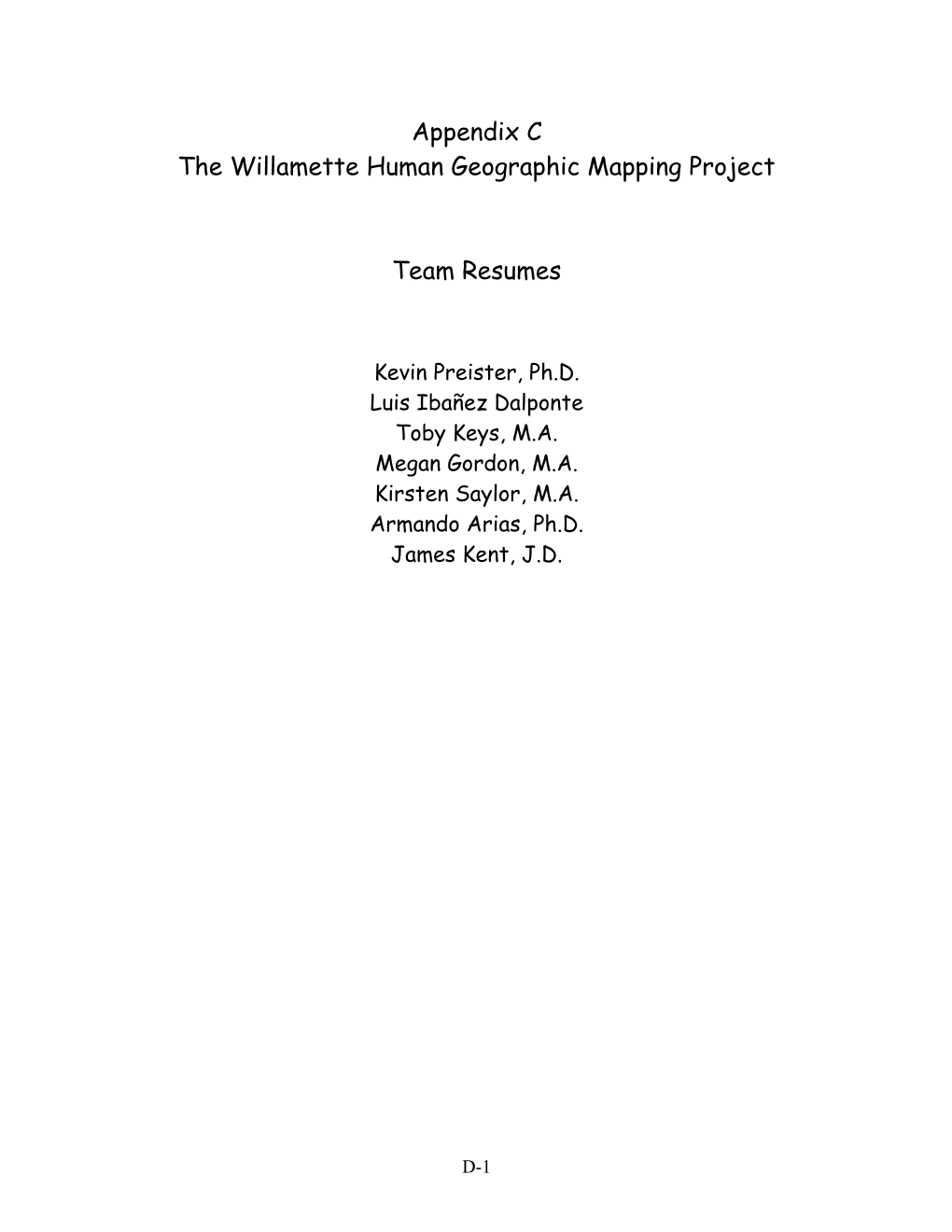 The Willamette Human Geographic Mapping Project