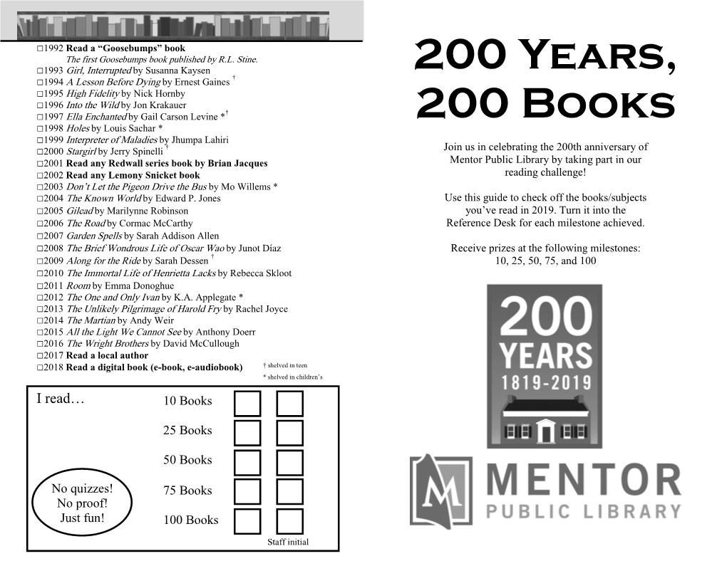 200 Years, 200 Books