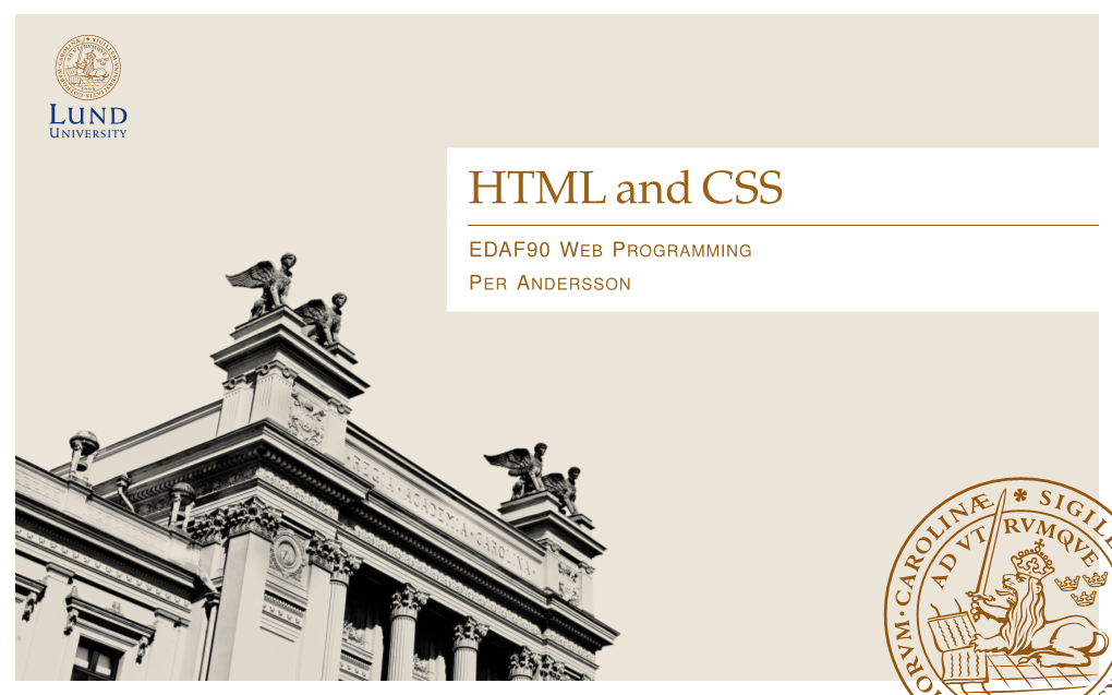 HTML and CSS