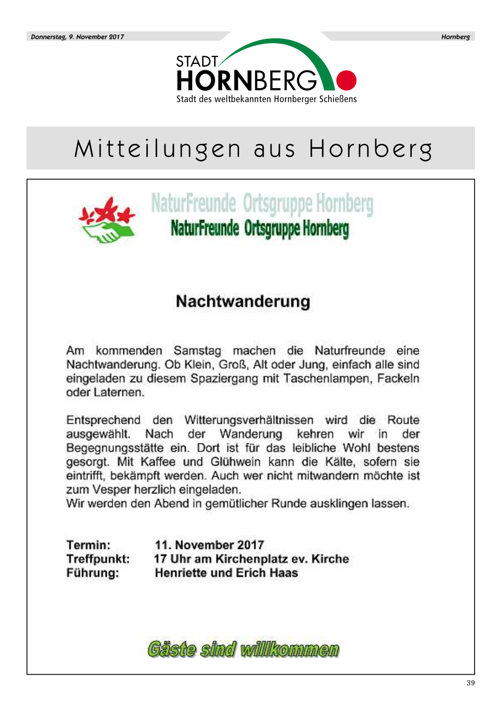 Mitteilungen Aus Hornberg