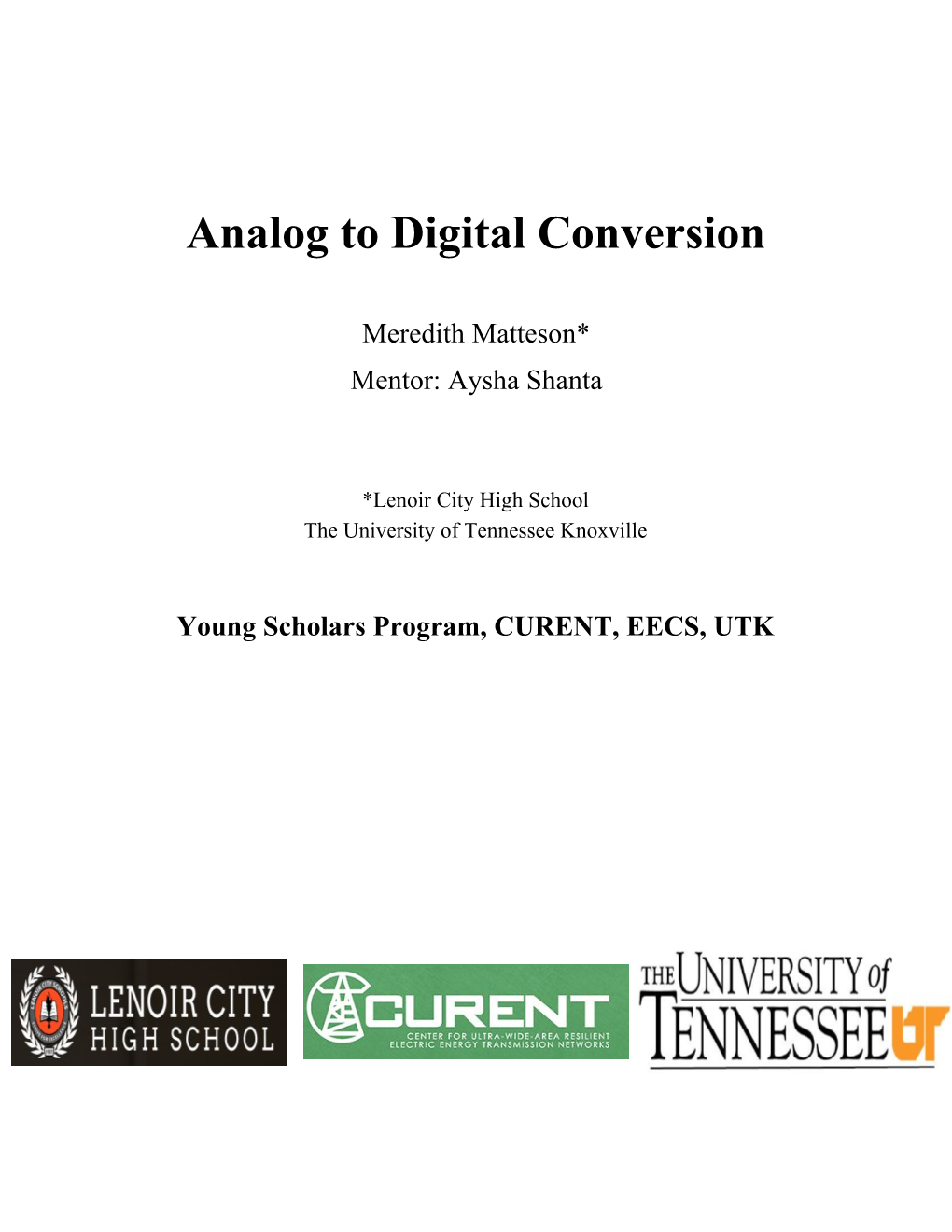 Analog to Digital Conversion