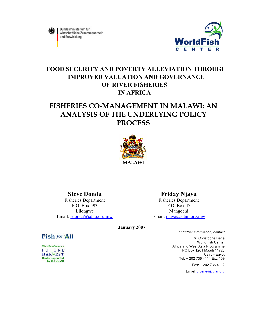 Fisheries Co-Management in Malawi: an Analysis of the Underlying Policy Process