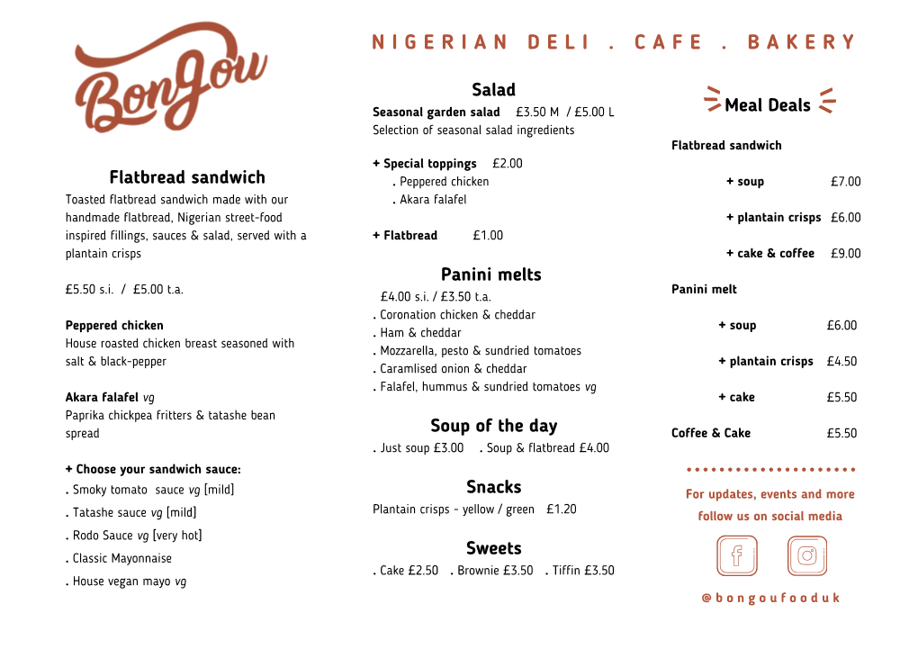 Bongou Cafe Menu Updated 07072021