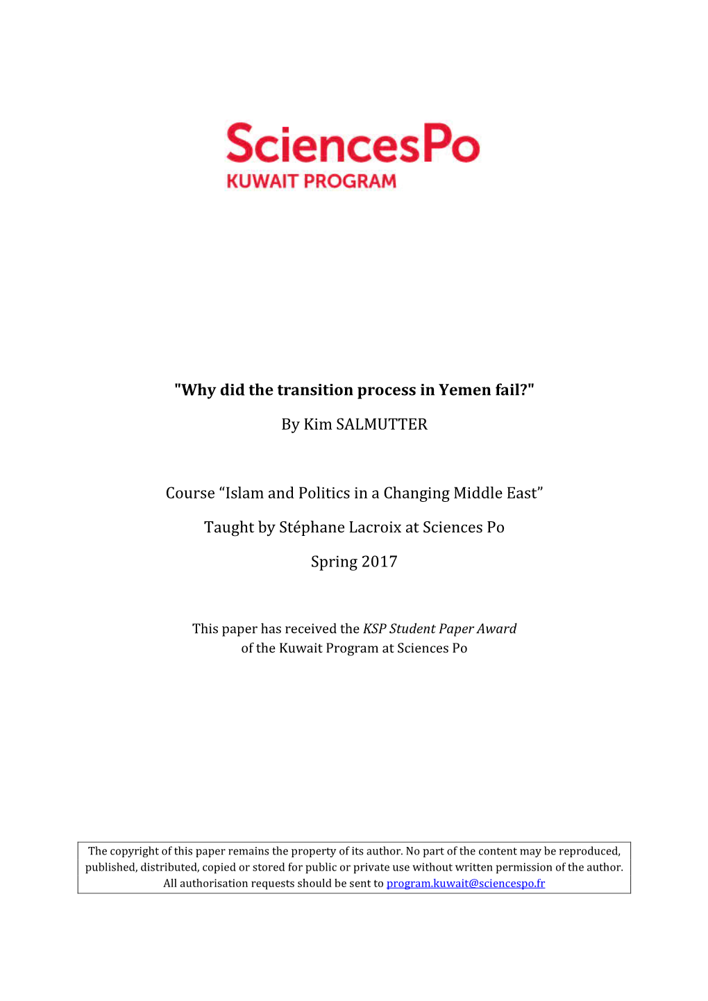 Why Did the Transition Process in Yemen Fail?