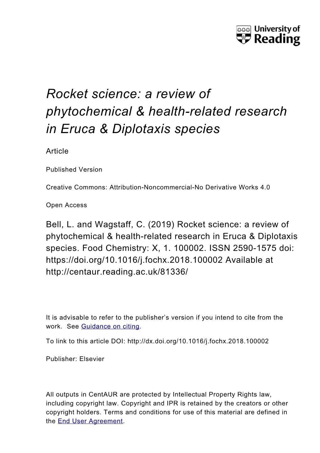 Health-Related Research in Eruca Ampamp; Diplotaxis Species