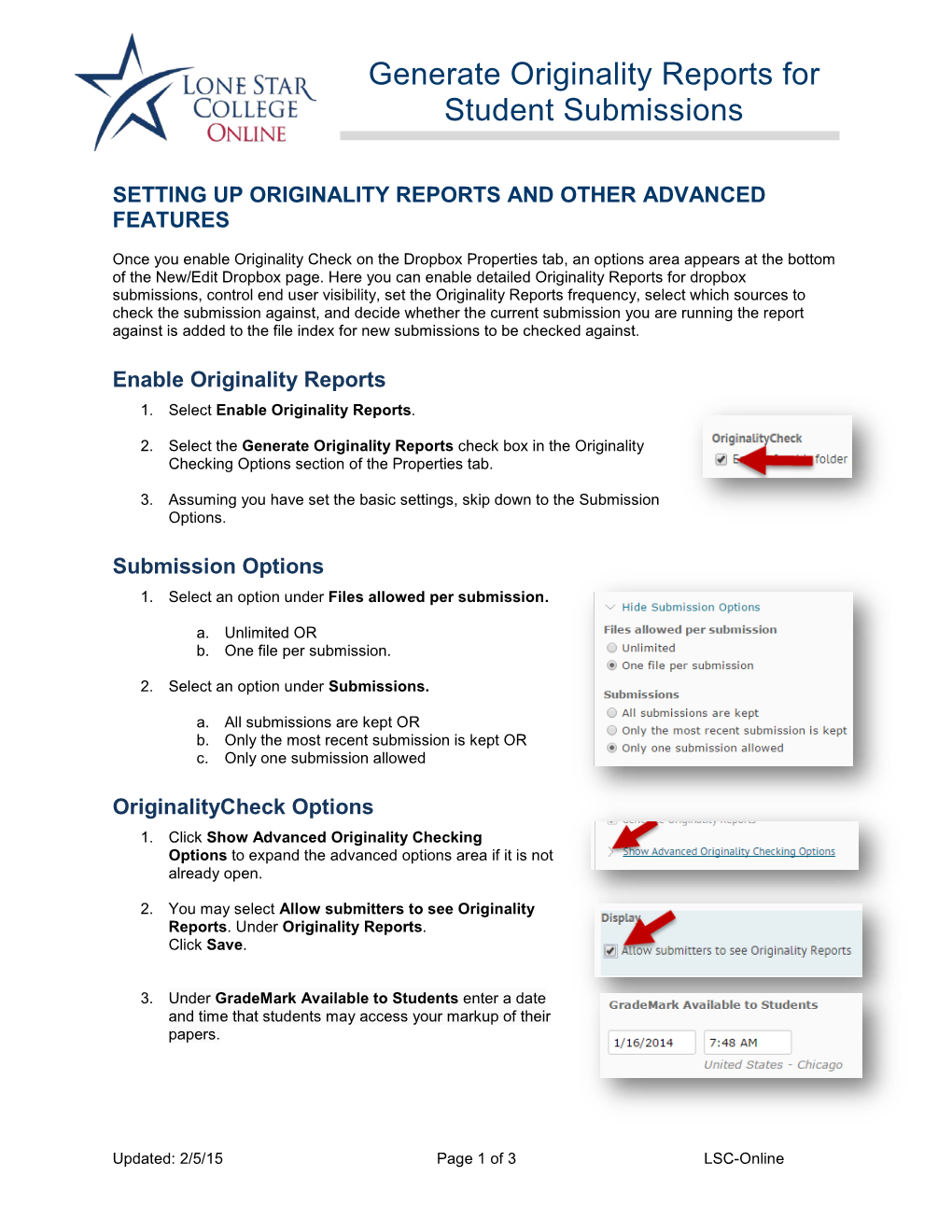 Generate Originality Reports for Student Submissions