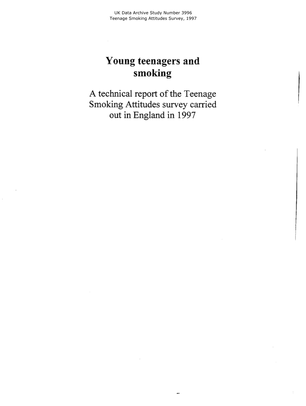 Young Teenagers and Smoking