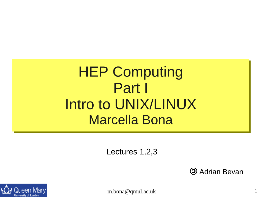 UNIX/LINUX Marcella Bona