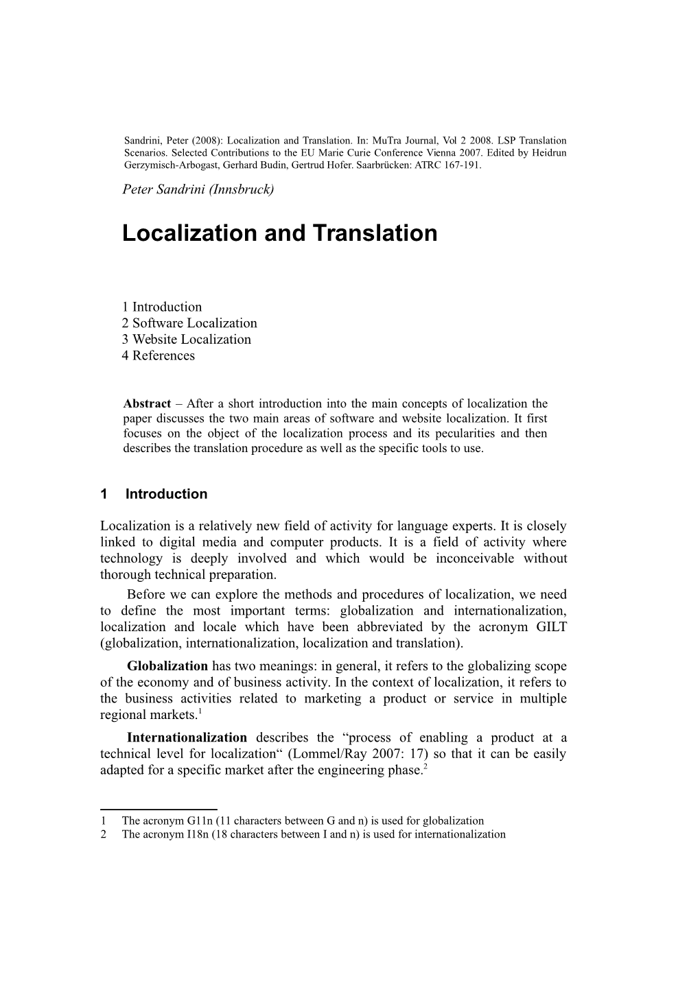 Localization and Translation