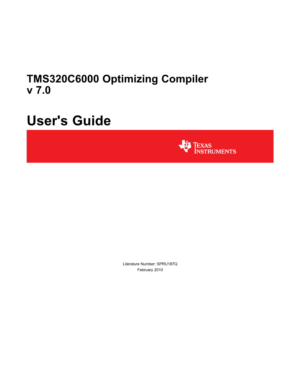 TMS320C6000 Optimizing Compiler V 7.0