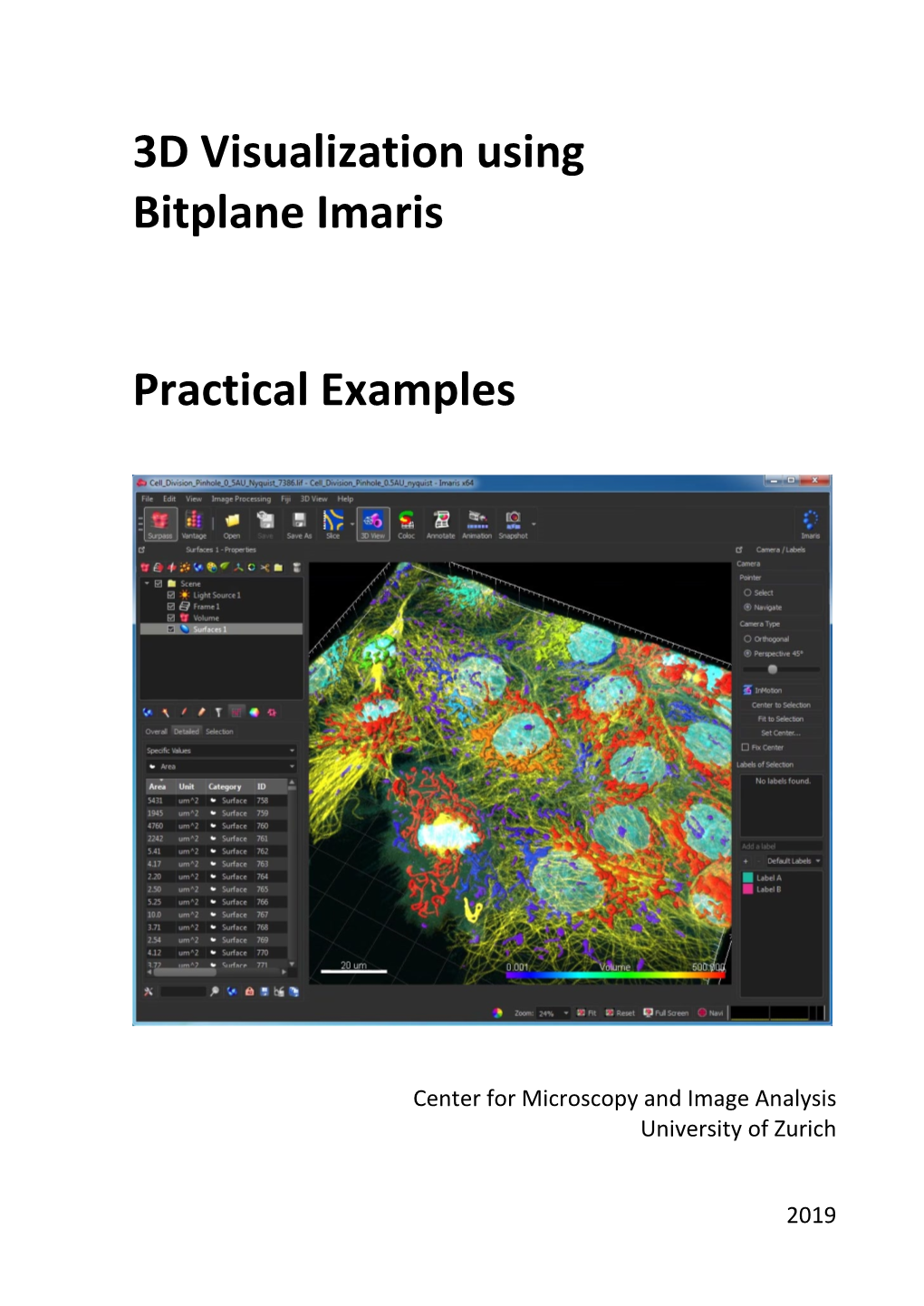 3D Visualization Using Bitplane Imaris Practical Examples