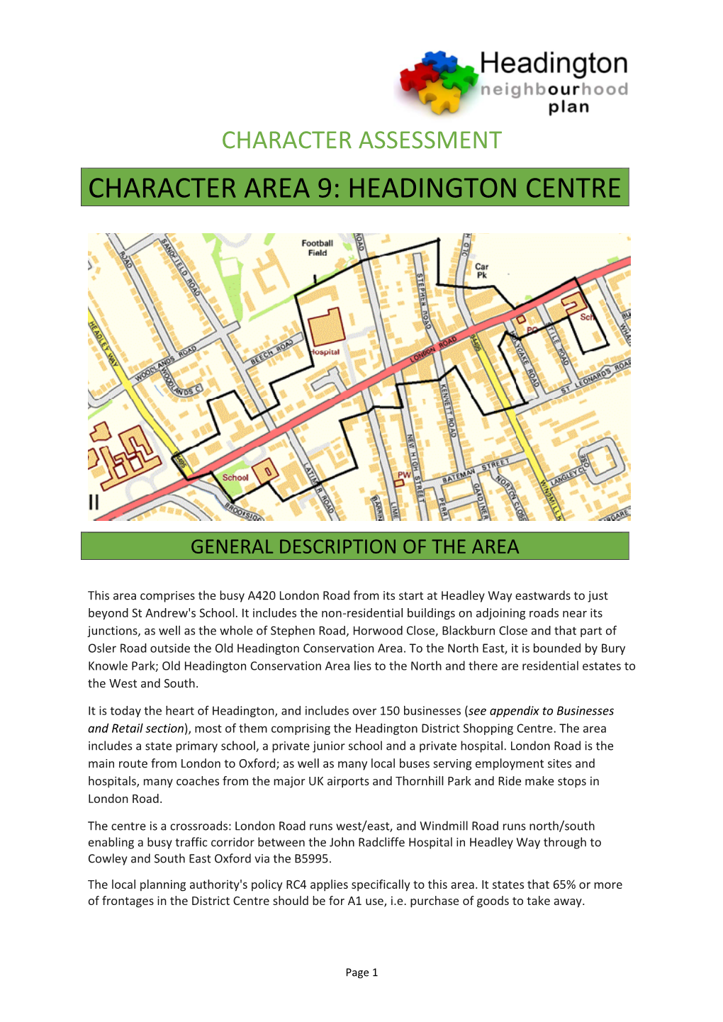 Character Area 9: Headington Centre