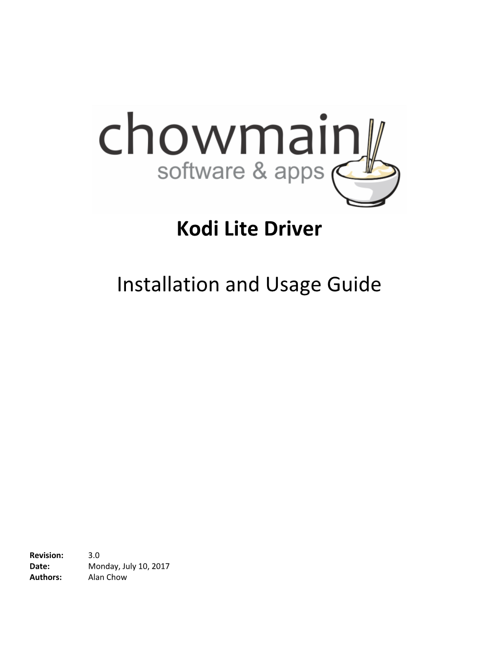 Kodi Lite Driver Installation and Usage Guide