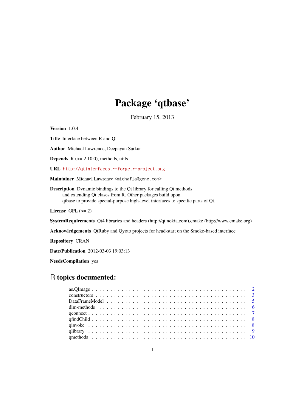 Package 'Qtbase'