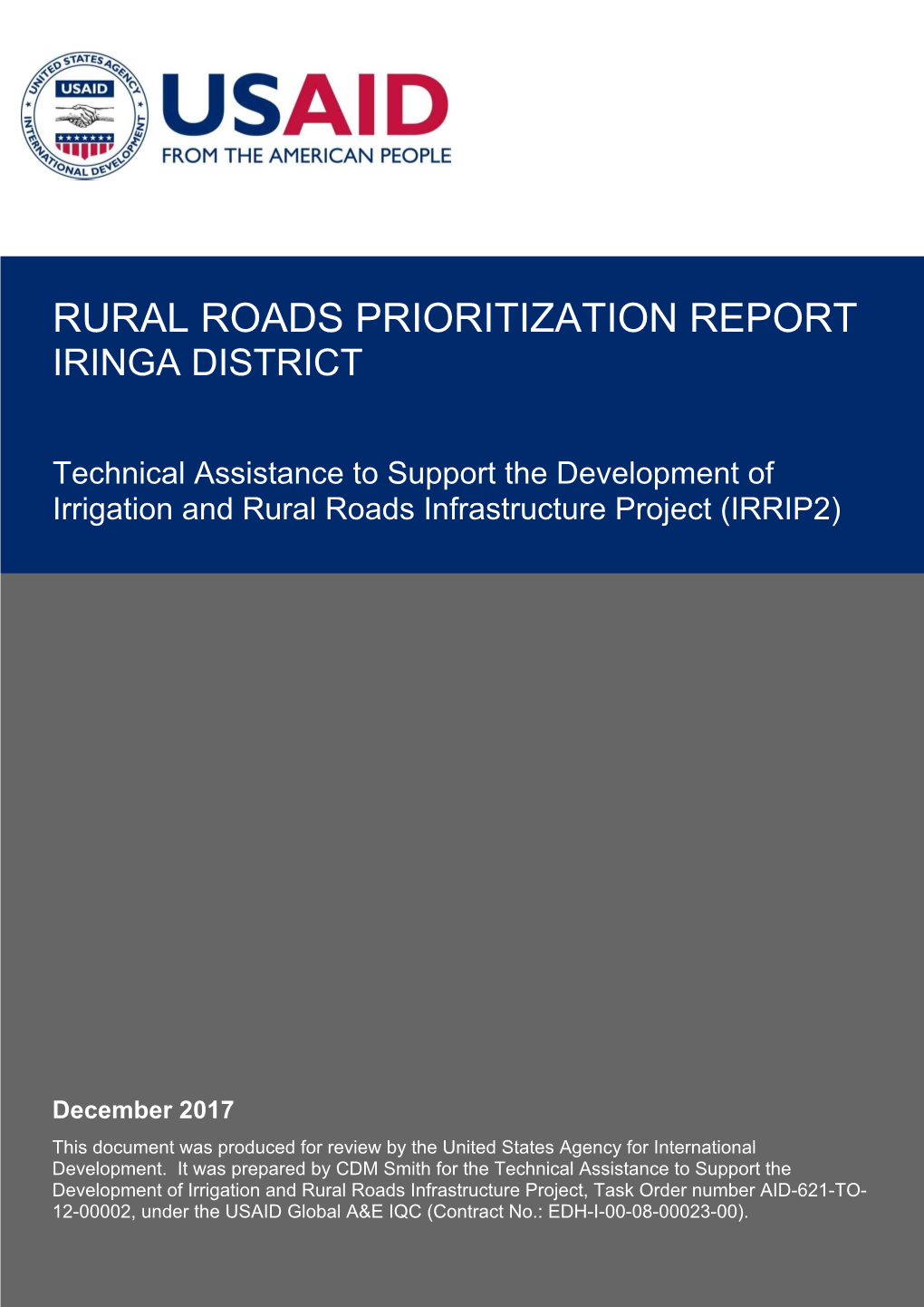 Rural Roads Prioritization Report Iringa District