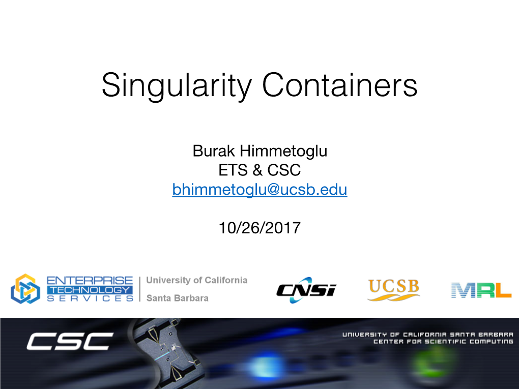 Singularity Containers