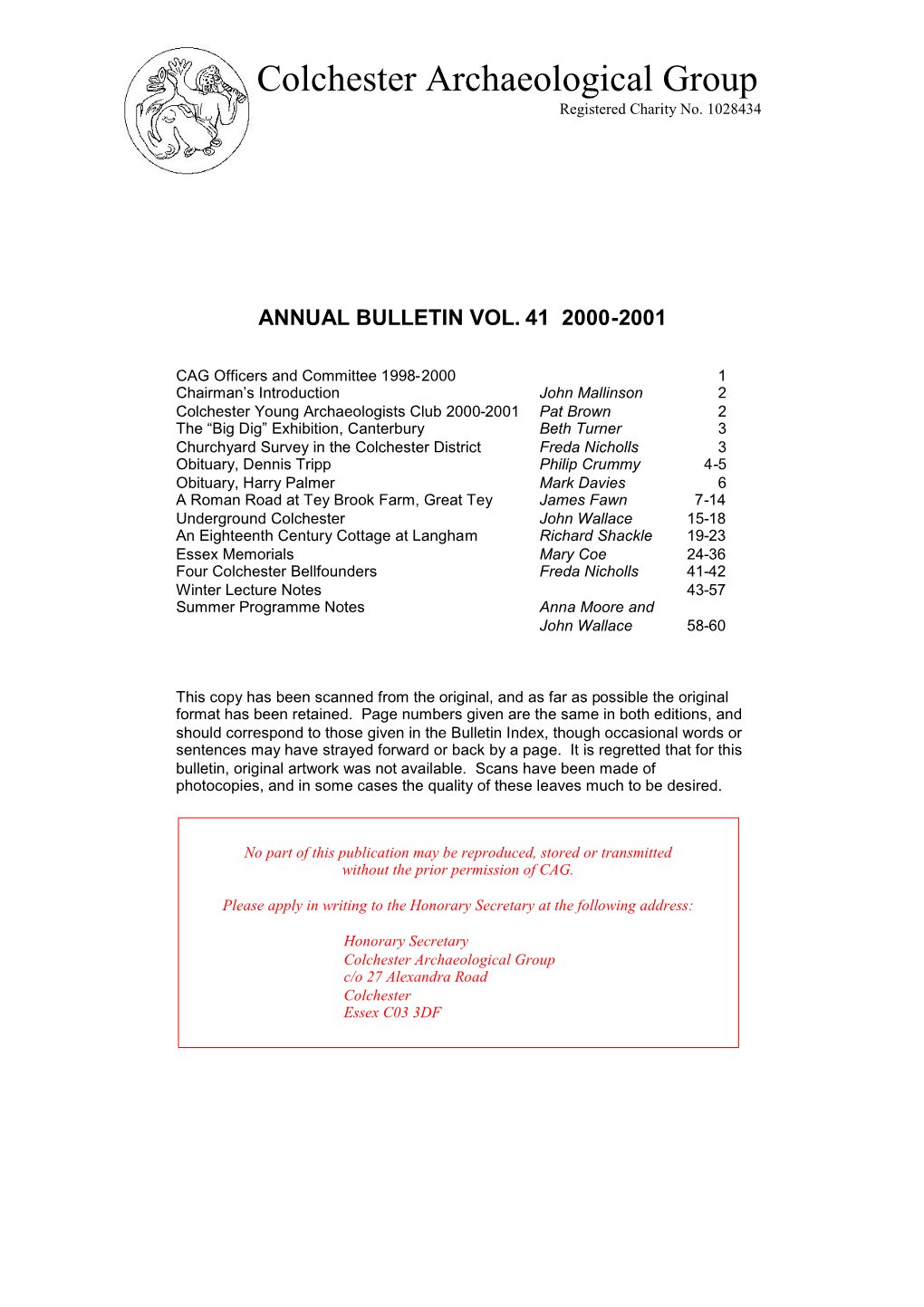 Bulletin 41 2000-2001