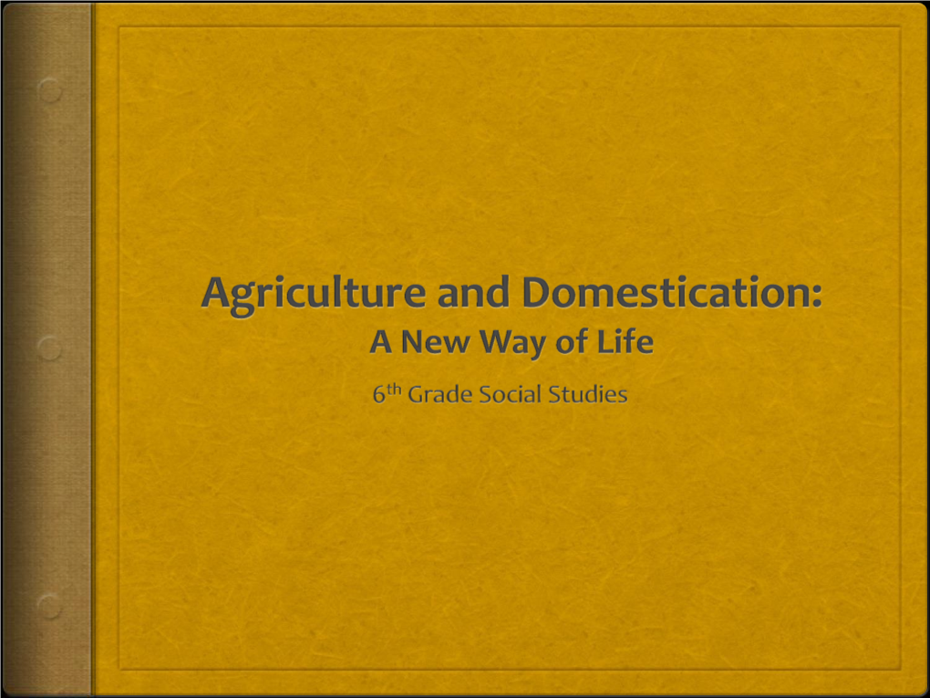 Road to the Agricultural Revolution