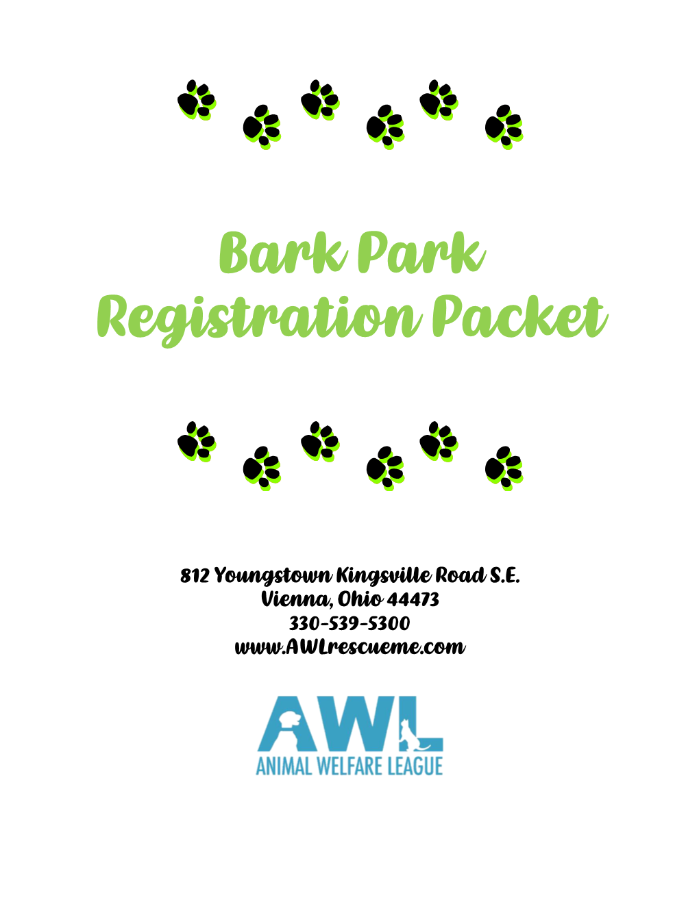 Bark Park Registration Packet