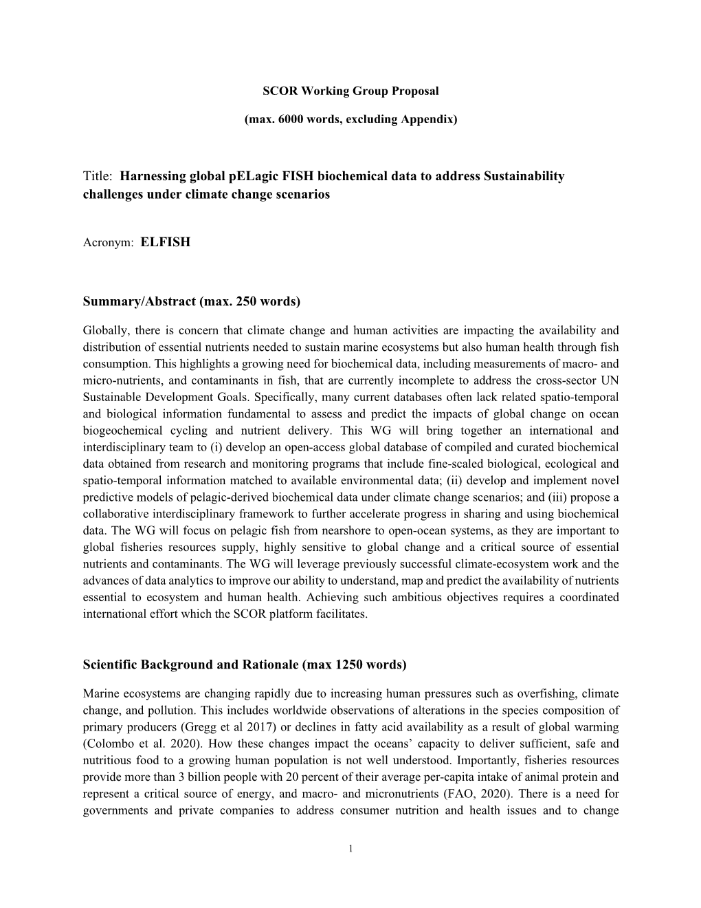 Title: Harnessing Global Pelagic FISH Biochemical Data to Address Sustainability Challenges Under Climate Change Scenarios