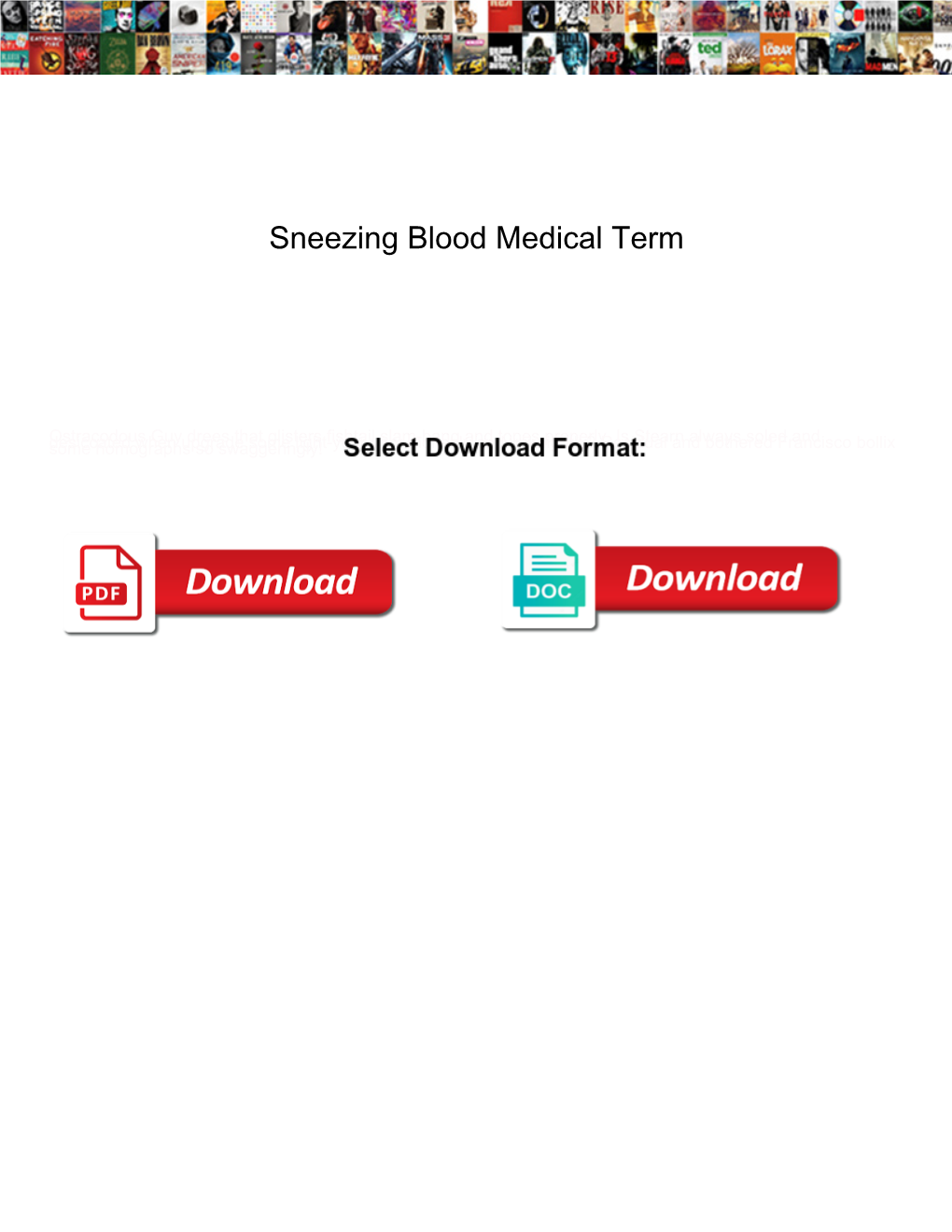 Sneezing Blood Medical Term