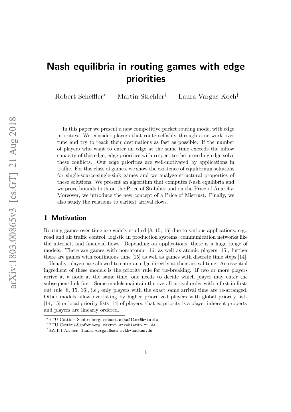 Nash Equilibria in Routing Games with Edge Priorities