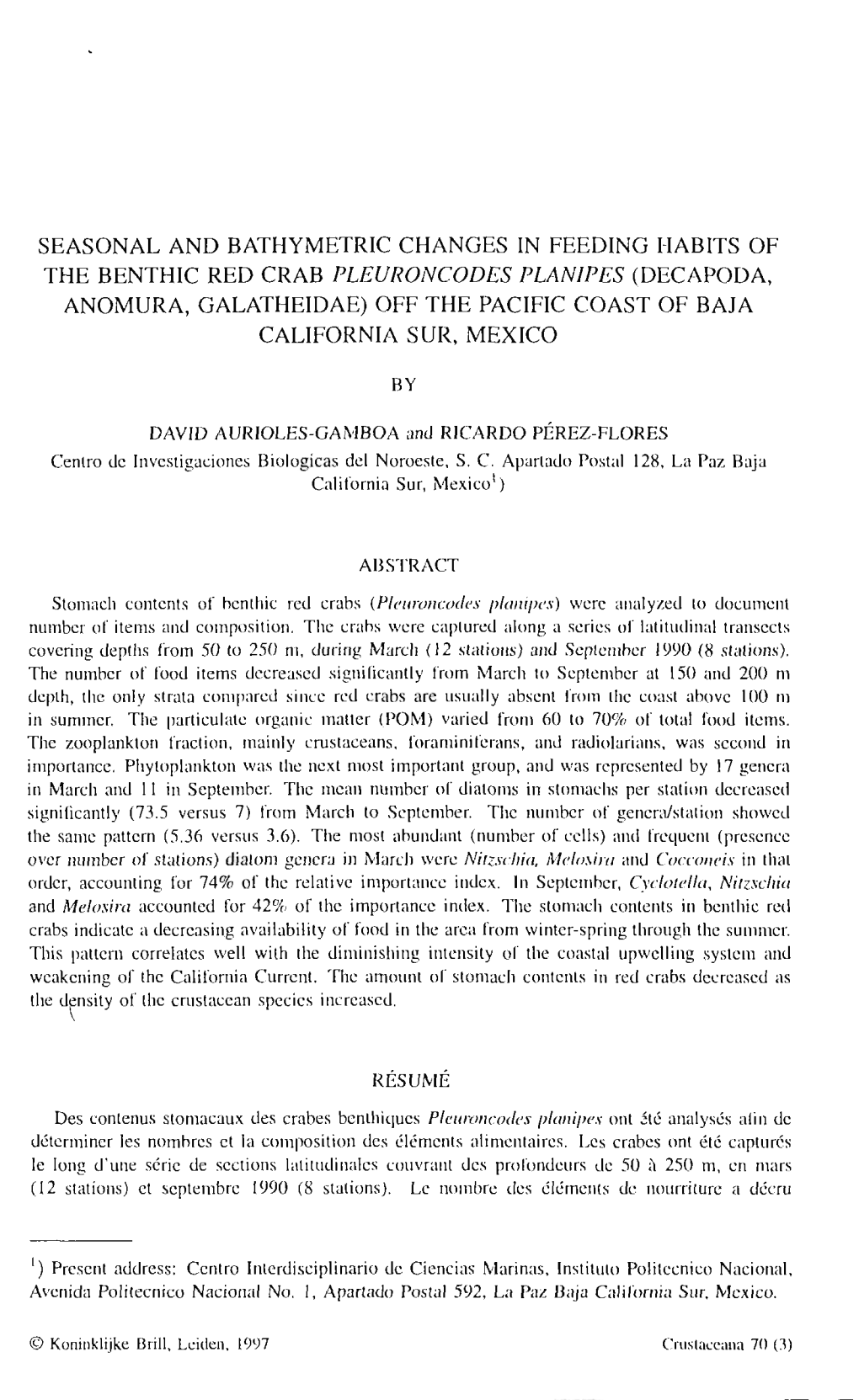 Seasonal and Bathymetric Changes In