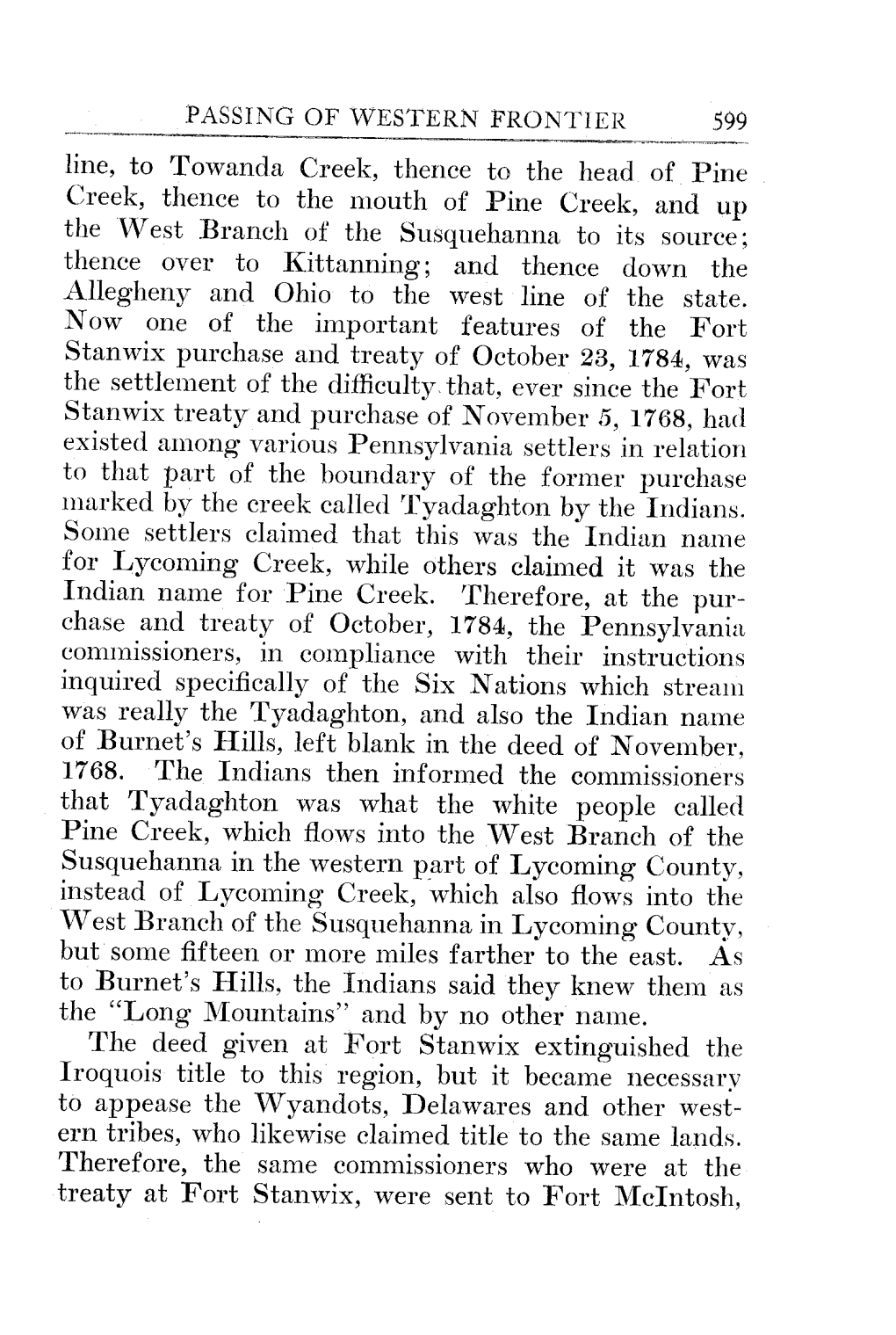 Line, to Towanda Creek, Thence to the Head of Pine Creek, Thence to The