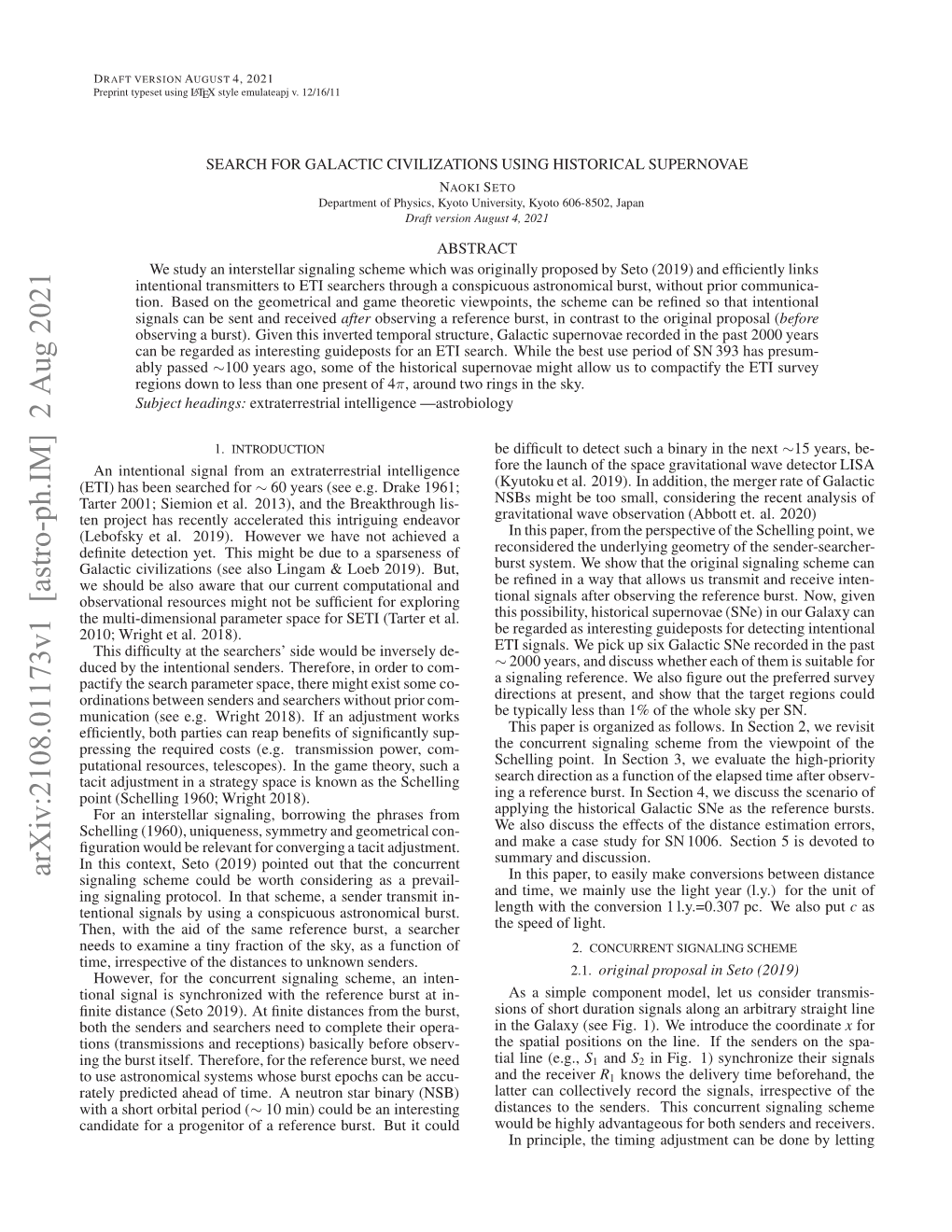 Arxiv:2108.01173V1 [Astro-Ph.IM] 2 Aug 2021