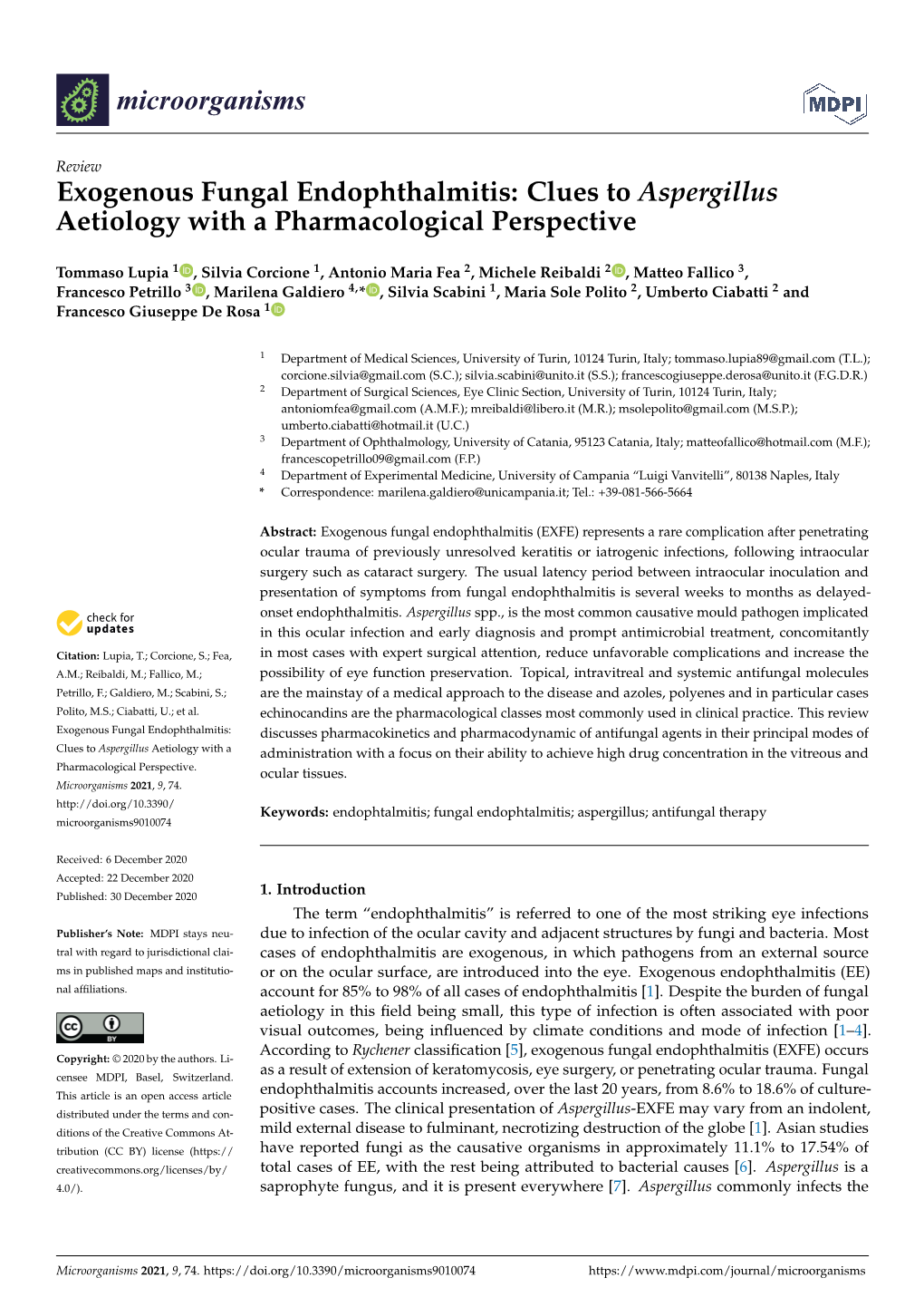 Exogenous Fungal Endophthalmitis: Clues to Aspergillus Aetiology with a Pharmacological Perspective