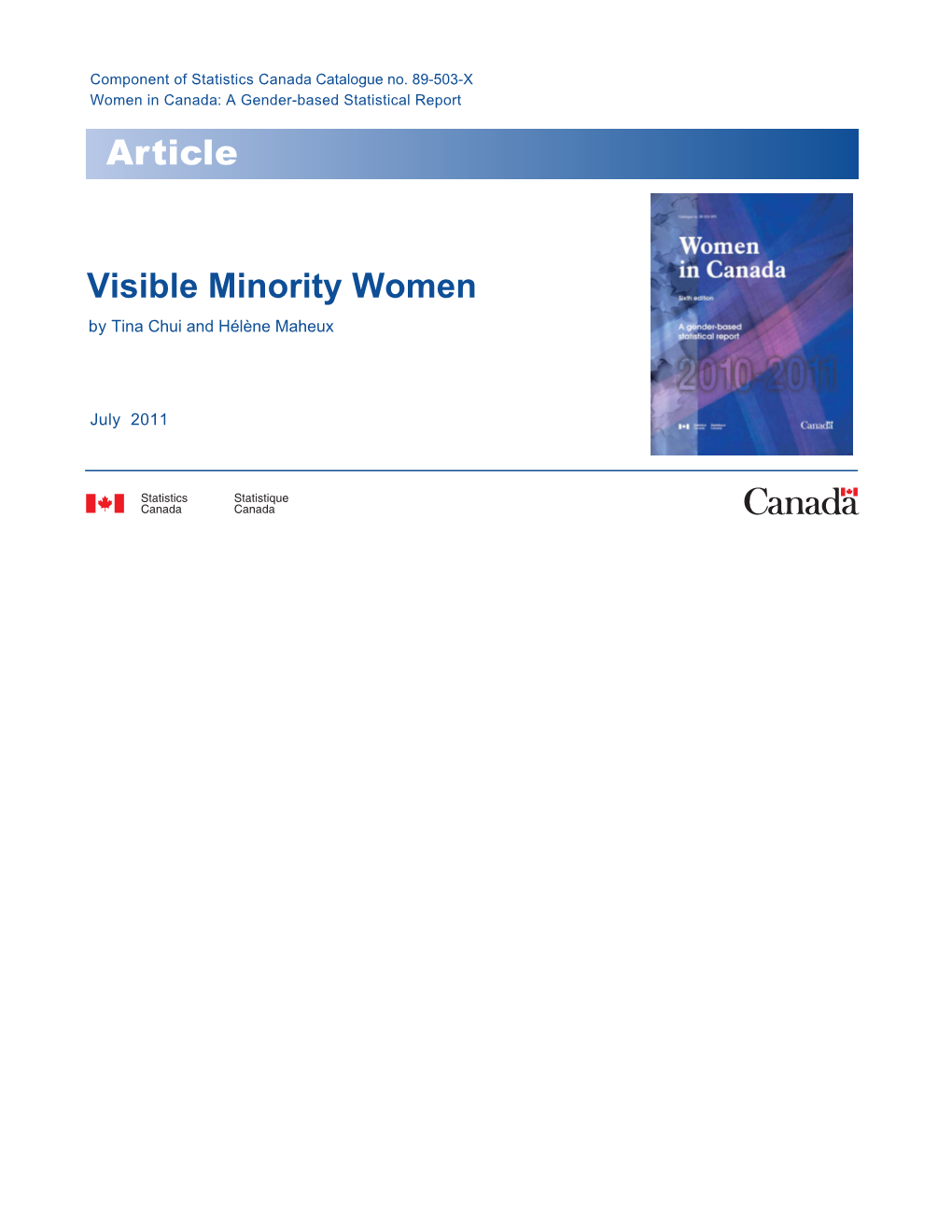 Visible Minority Women by Tina Chui and Hélène Maheux