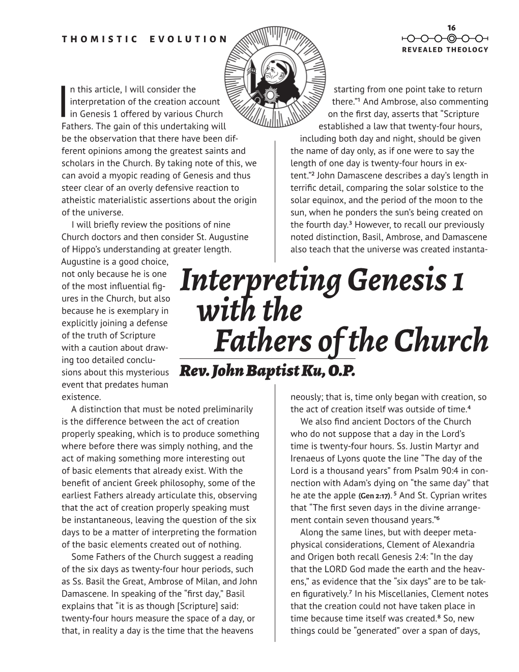 Interpreting Genesis 1 with the Fathers of the Church