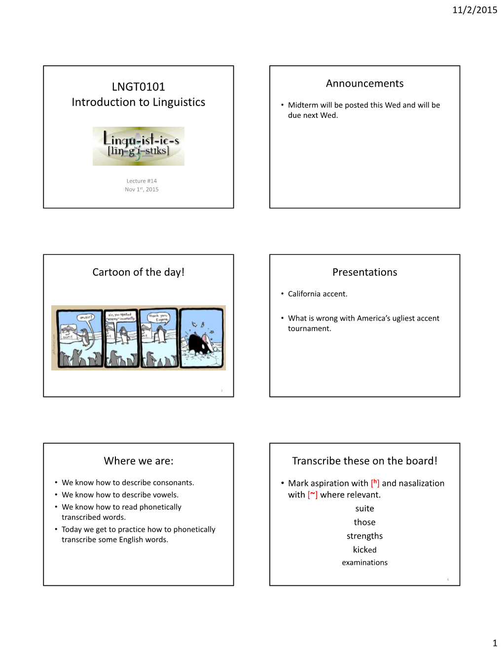 Presentations on Accents. Coarticulation Processes