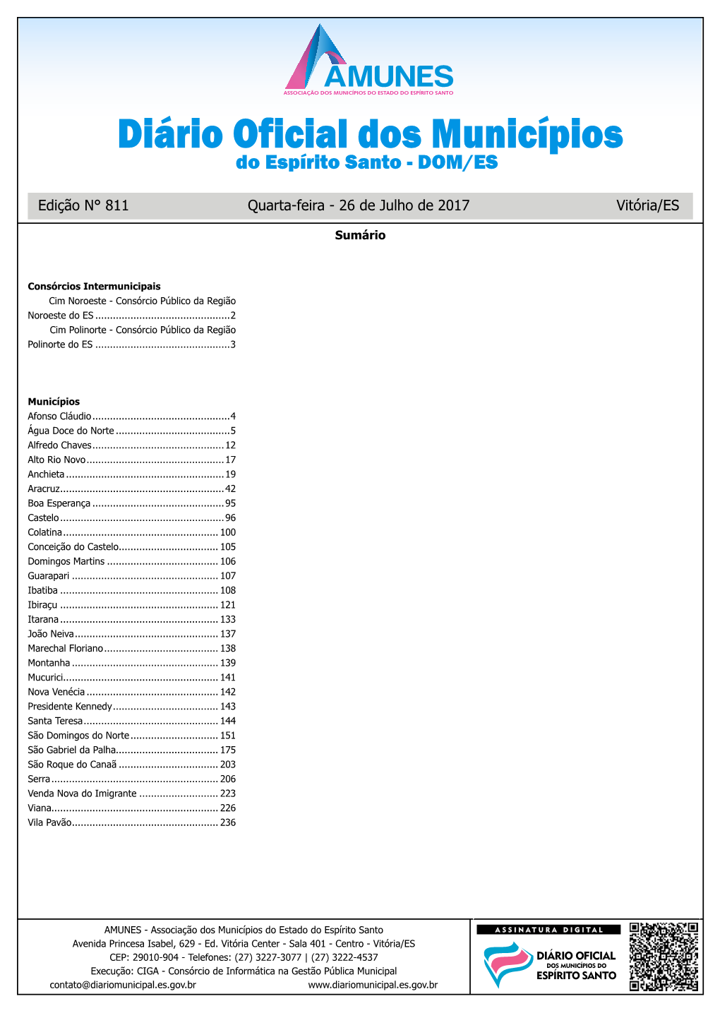 26 De Julho De 2017 Edição N° 811 Vitória/ES