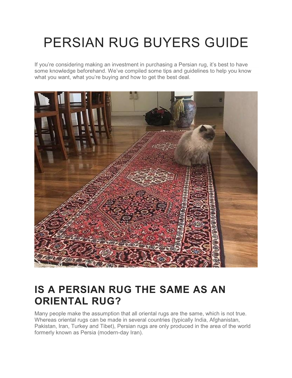 Persian Rug Buyers Guide