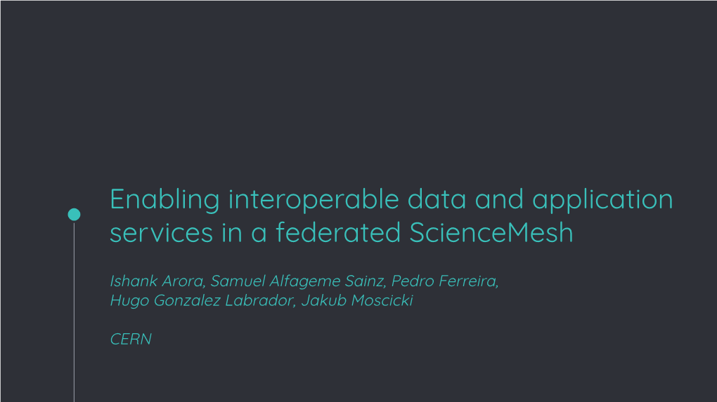 Enabling Interoperable Data and Application Services in a Federated Sciencemesh