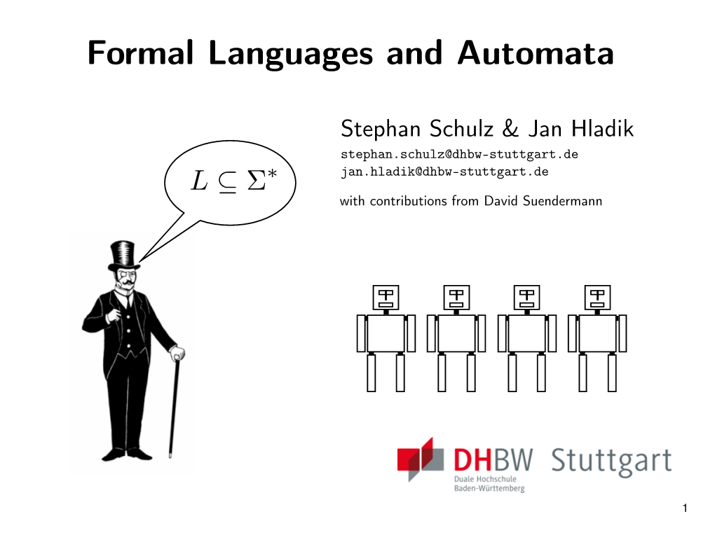 Formal Languages and Automata