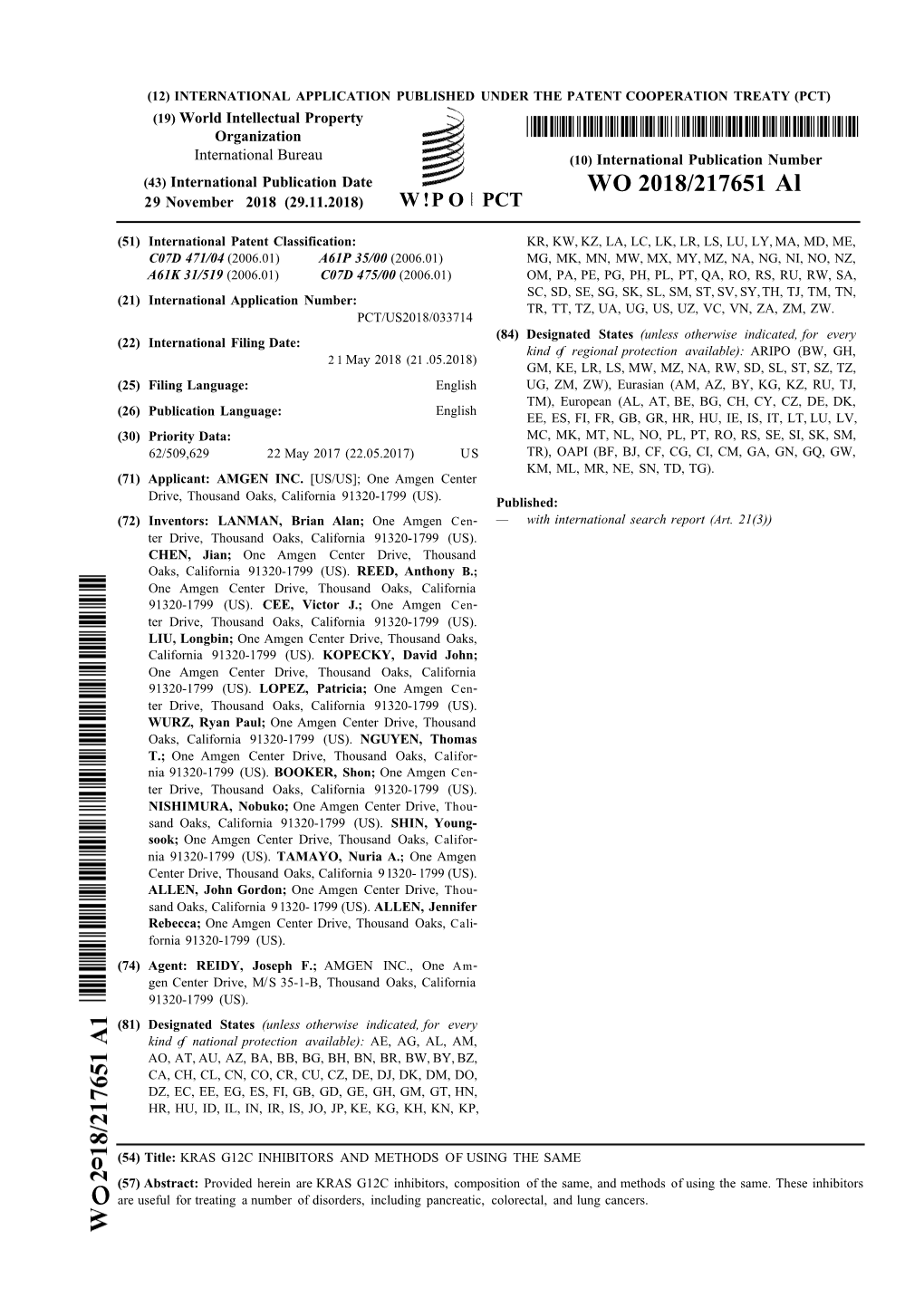 WO 2018/217651 Al 29 November 2018 (29.11.2018) W !P O PCT