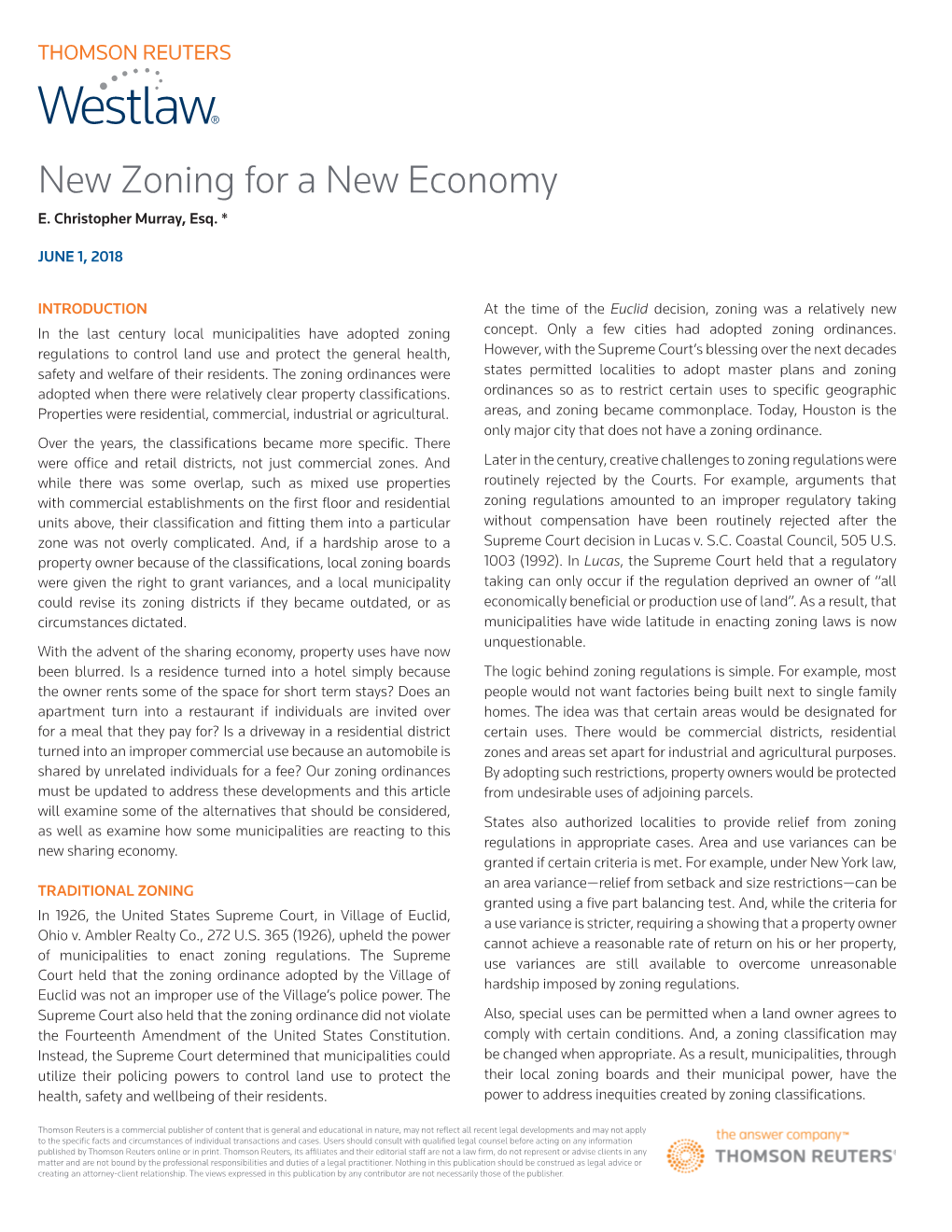 New Zoning for a New Economy E