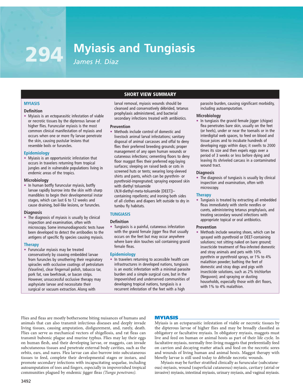 Myiasis and Tungiasis 294 James H