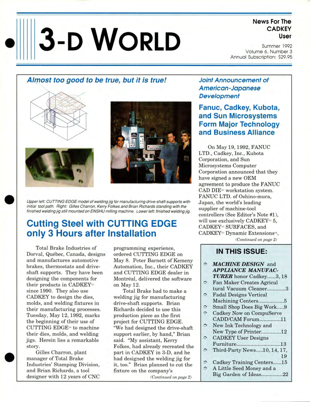 3-D WORLD Volume 6, Number 3 Annual Subscription: $29,95