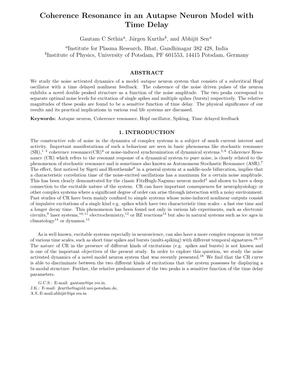 Coherence Resonance in an Autapse Neuron Model with Time Delay