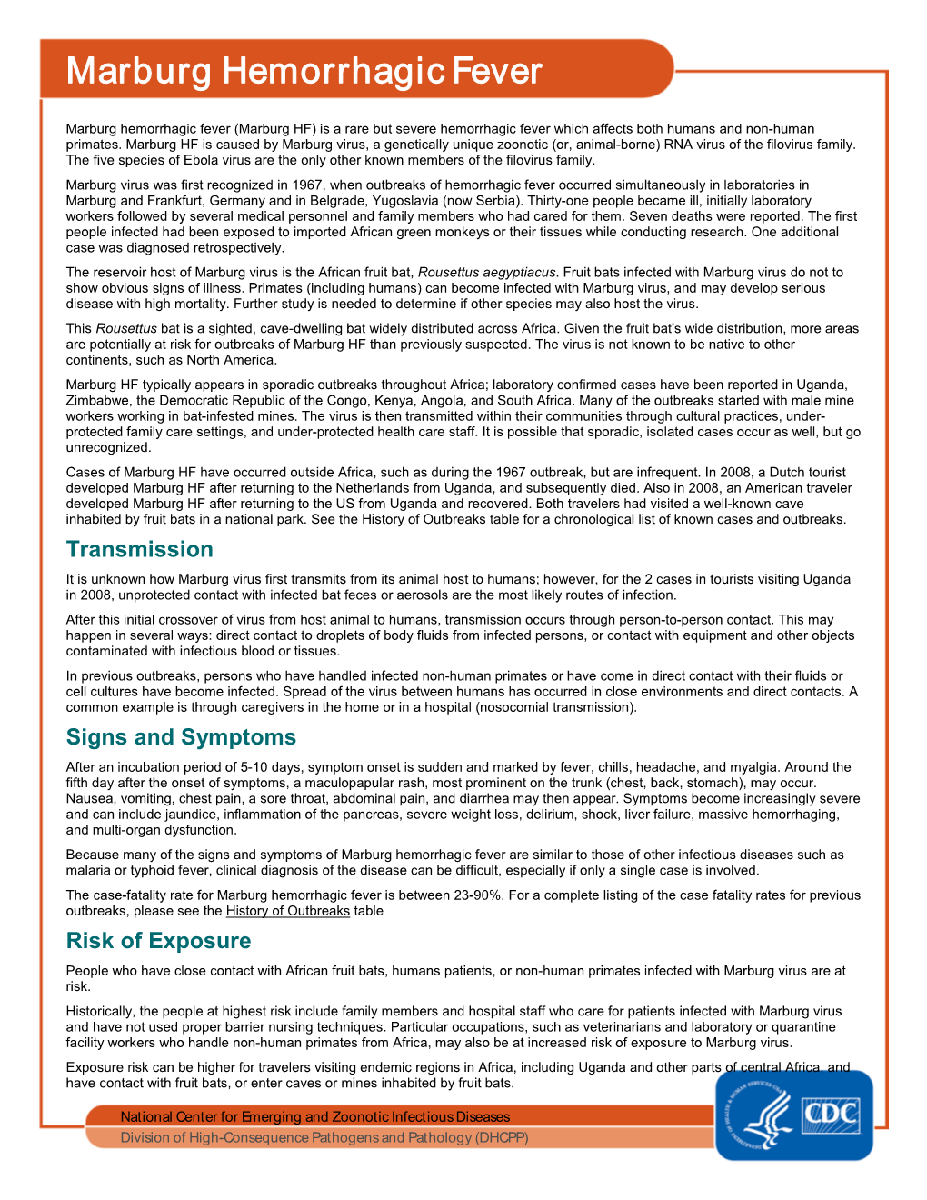 Marburg Hemorrhagic Fever