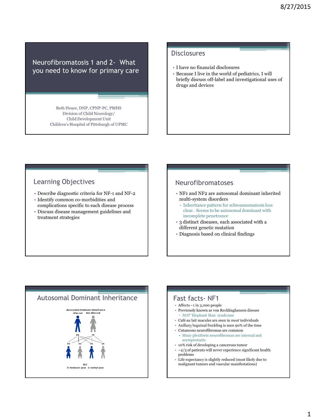 Neurofibromatosis 1 and 2- What You Need to Know for Primary Care