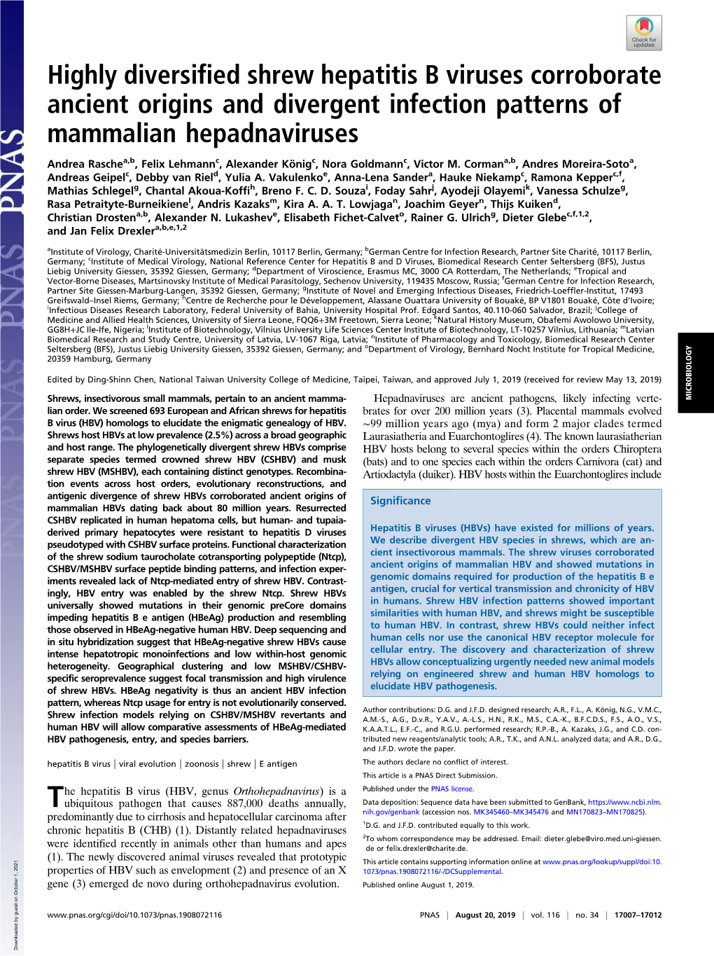 Highly Diversified Shrew Hepatitis B Viruses Corroborate Ancient Origins and Divergent Infection Patterns of Mammalian Hepadnaviruses