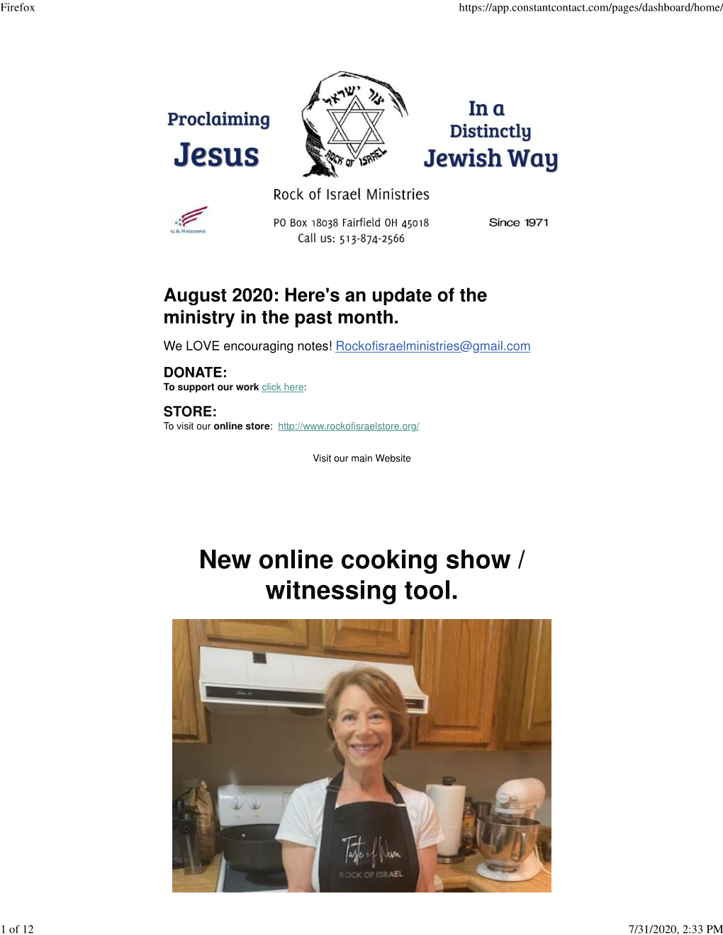 New Online Cooking Show / Witnessing Tool