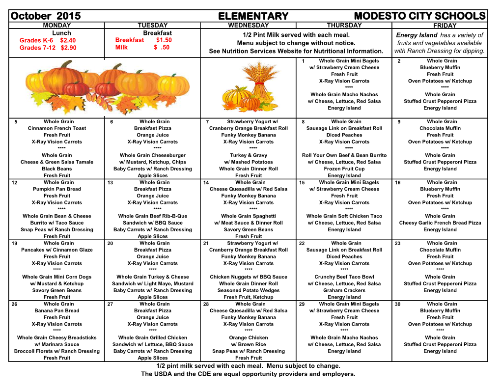 ELEMENTARY MODESTO CITY SCHOOLS October 2015