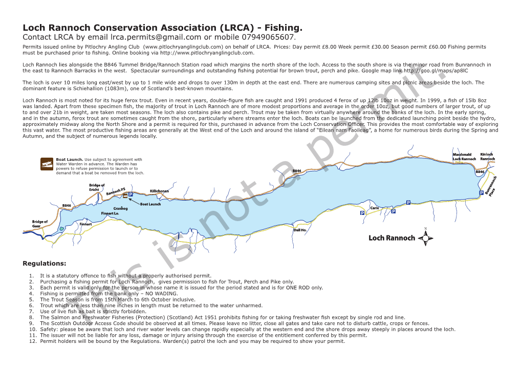 Loch Rannoch Conservation Association (LRCA) - Fishing